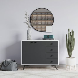 Hanah Home Armario Multiusos Blanco y Antracita